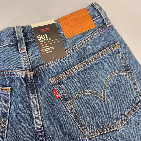 NWT Levi's Premium 501 Original Straight Jeans Womens 27 Blue 90s - Picture 5 of 8